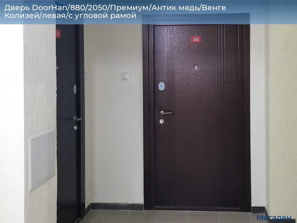Дверь DoorHan/880/2050/Премиум/Антик медь/Венге Колизей/левая/с угловой рамой, magadan.doorhan.ru