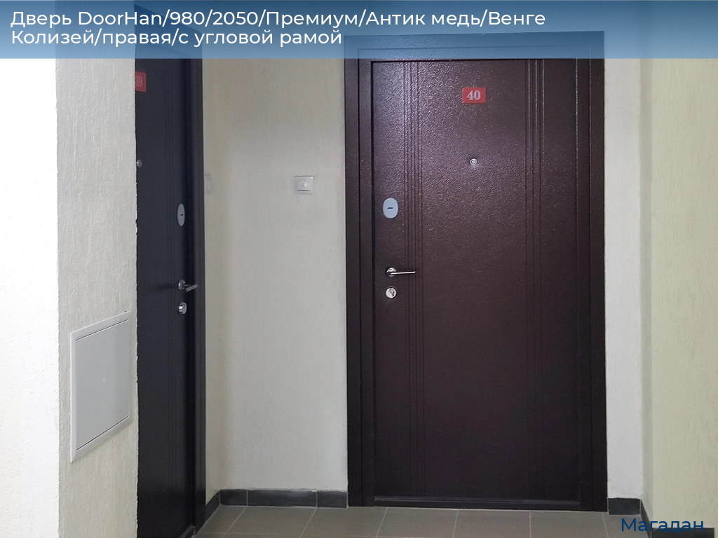 Дверь DoorHan/980/2050/Премиум/Антик медь/Венге Колизей/правая/с угловой рамой, magadan.doorhan.ru